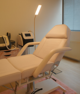 a white chair in a room